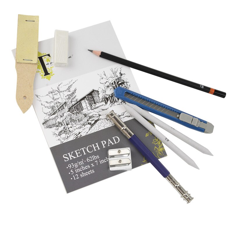 Conda 34Pcs Pencil Set Charcoal Earser Drawing Pencil Sketch Set for Drawing Painting with Carry Bag Sketching Kit