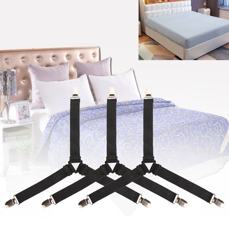 4 Pçs/set Clip Da Folha De Cama folha de Cama Colchão Cinto Elástico Não-deslizamento Cobertor Clipe Gripper Folha Ajustável Titular Folha Buckle