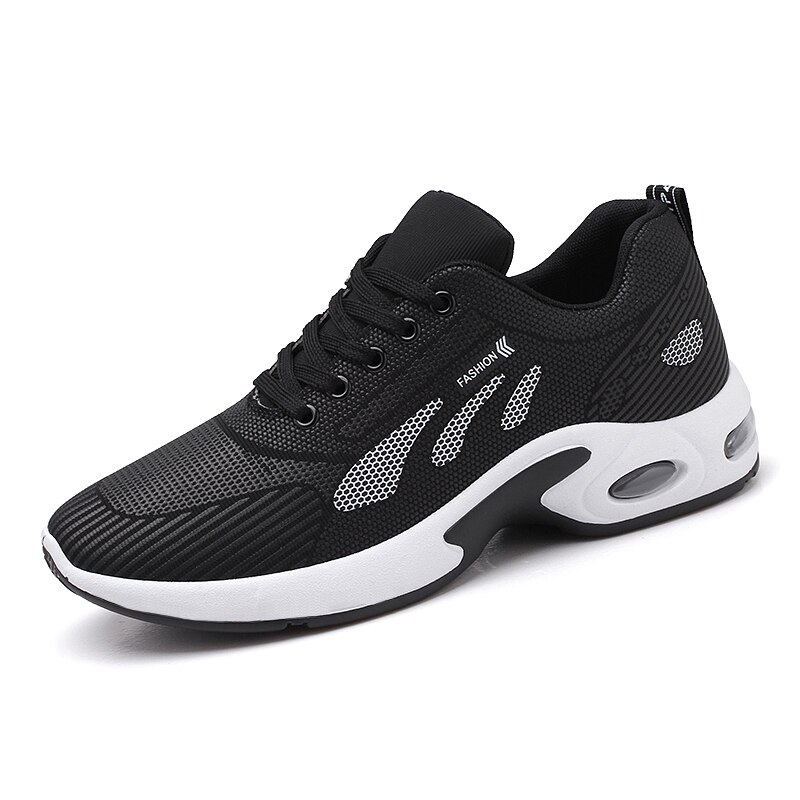 Air skor herr herr skor vinter herr fritidsskor svarta sneakers herr andas snörning non-läder fritidsskor: Svart / 8