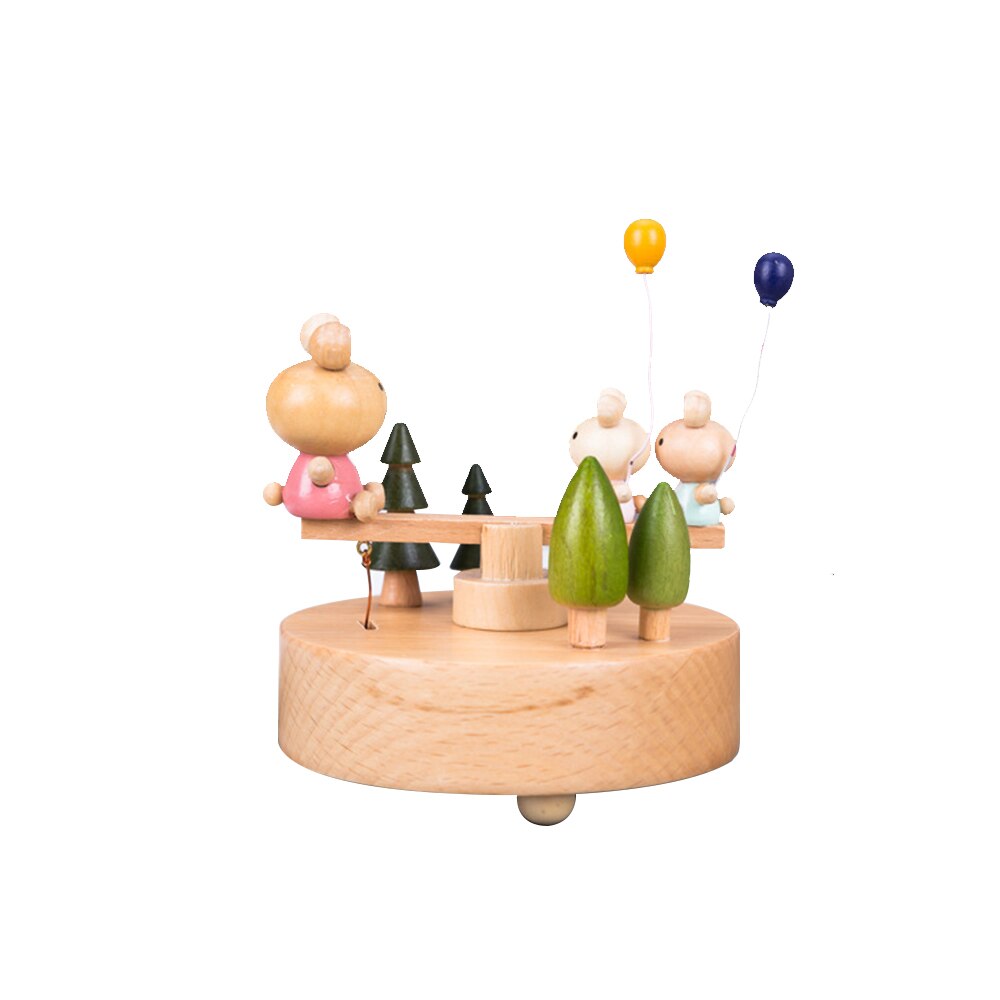 Caja de música de madera para mujeres, de cumpleaños, decoración de boda, hogar, carrusel de madera , artesanía, mecanismo tallado, cajas musicales: C