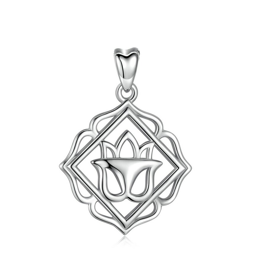 Eudora Unieke 925 Sterling Zilveren Lotus Hanger Yoga Ketting Bloem Lotus Charm Hangers Vrouwen Sieraden Voor Moeder Dochter D405: WHITE