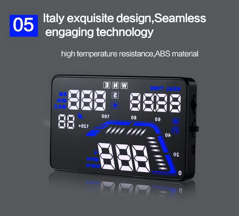5.5 inch HD Q7 Universal Windshield Projector car head up display with GPS Overspeed Warning Multi-color Auto HUD display