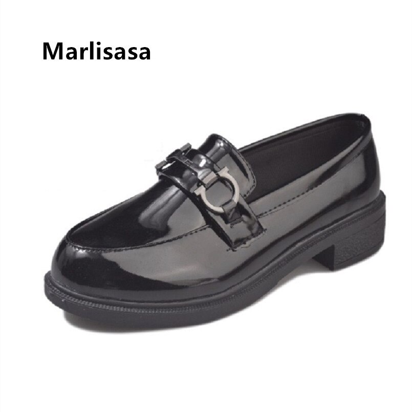 Teenager Girl Student Flat Platform Shoes for School Ladies Casual Round Toe Pu Leather Slip on Shoes Female Cool Shoes H5487