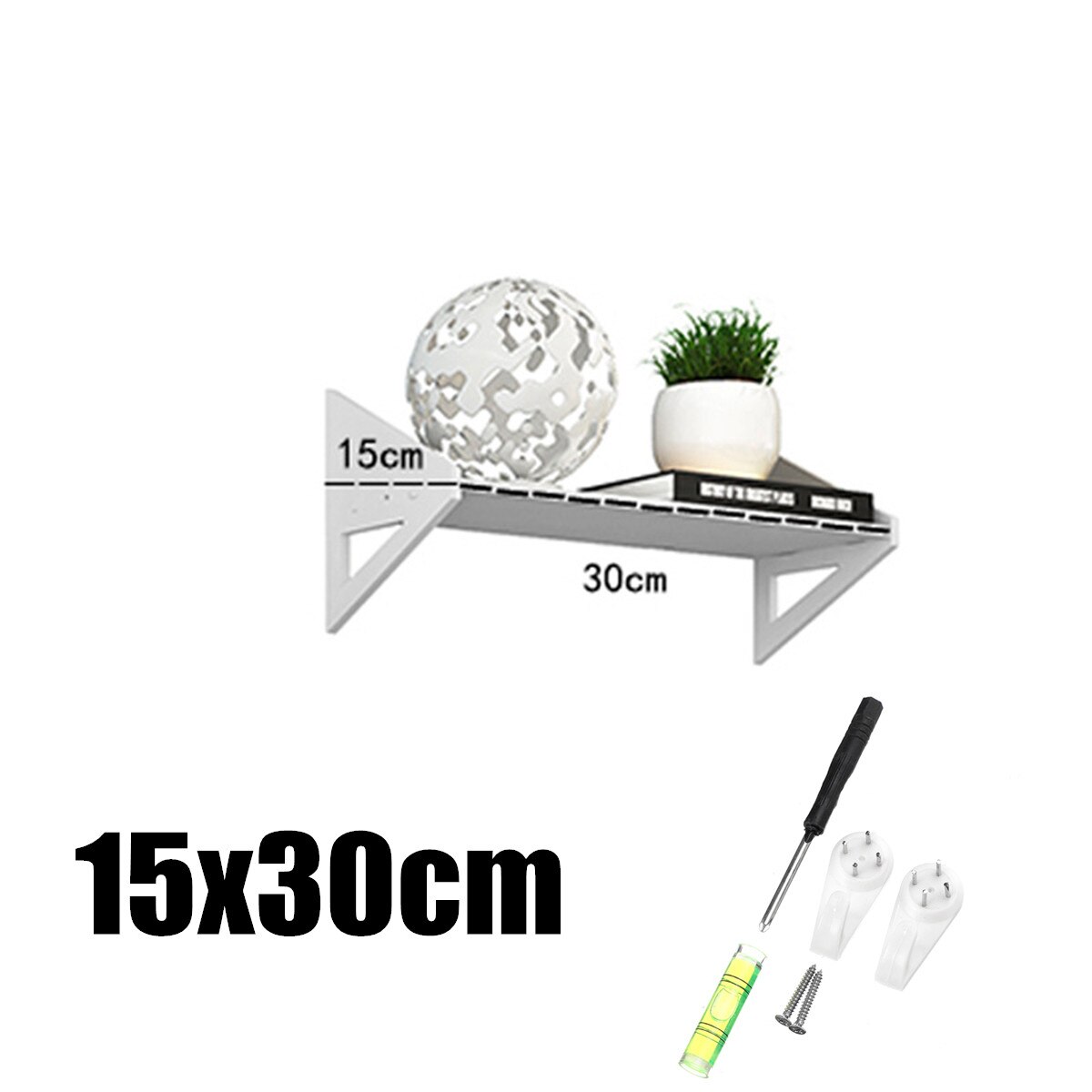 White Wall Shelf Wall Mounted Storage Rack Organization For Bedroom Kitchen Bathroom Shower Corner Storage Shelf DIY Kid Room