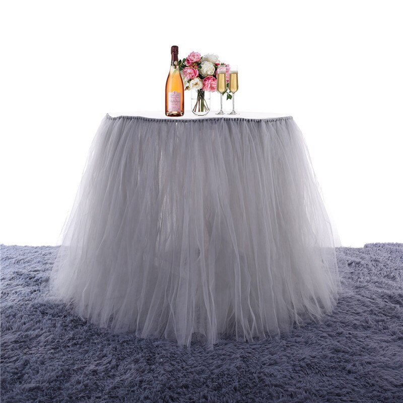 Mesh Fluffy Tutu Table Skirt Birthday Party Family Activities Table Skirt Dessert Table Party Wedding Decor Home Textile: 2