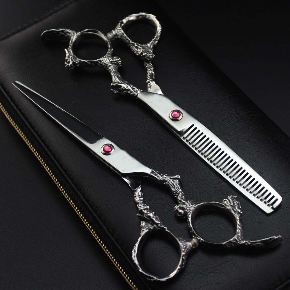 Titan barber værktøj splint hår saks japansk hår saks frisør drage håndtag saks