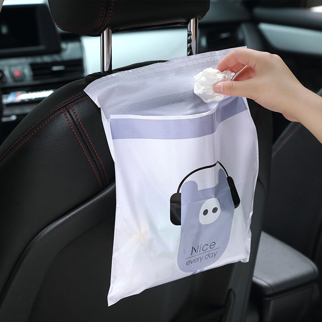 50pcs Car Trash Bag Disposable Self-adhesive Car Biodegradable Trash Rubbish Holder Garbage Storage Vomit Bags Car Trash Bin #Y2