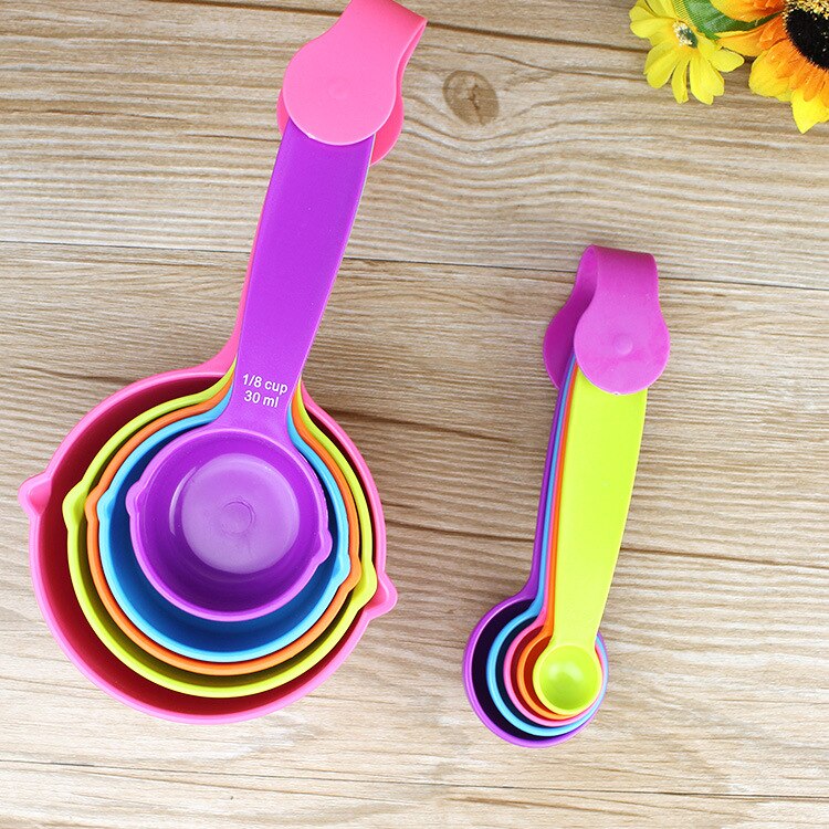 10 Stks/set Kleurrijke Maatlepels Koffie Suiker Taart Bakken Maatregel Lepel Keuken Bakken Meetinstrumenten: spoon and cup