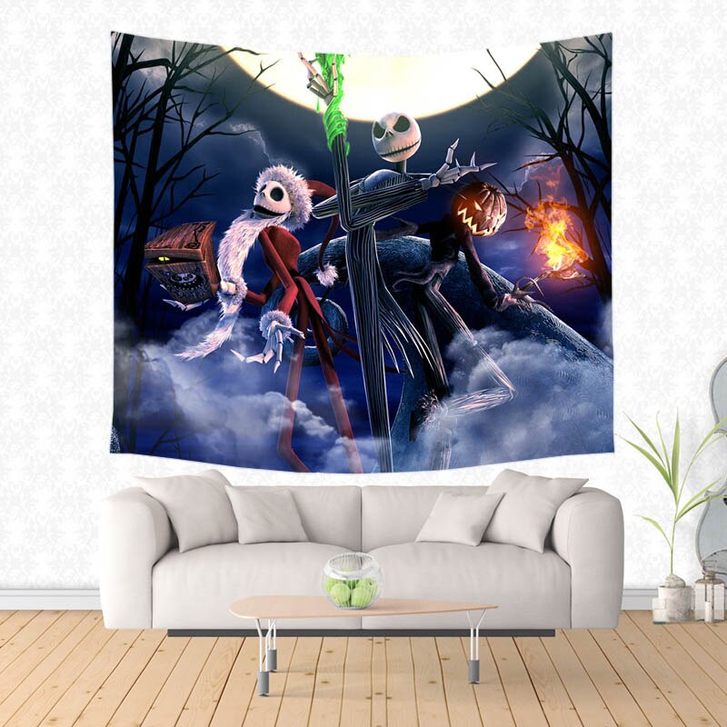 Jack Skellington-tapisserie murale décorative | Tapisseries suspendues, couvre-lit, tissu de Table, rideau couverture de couverture
