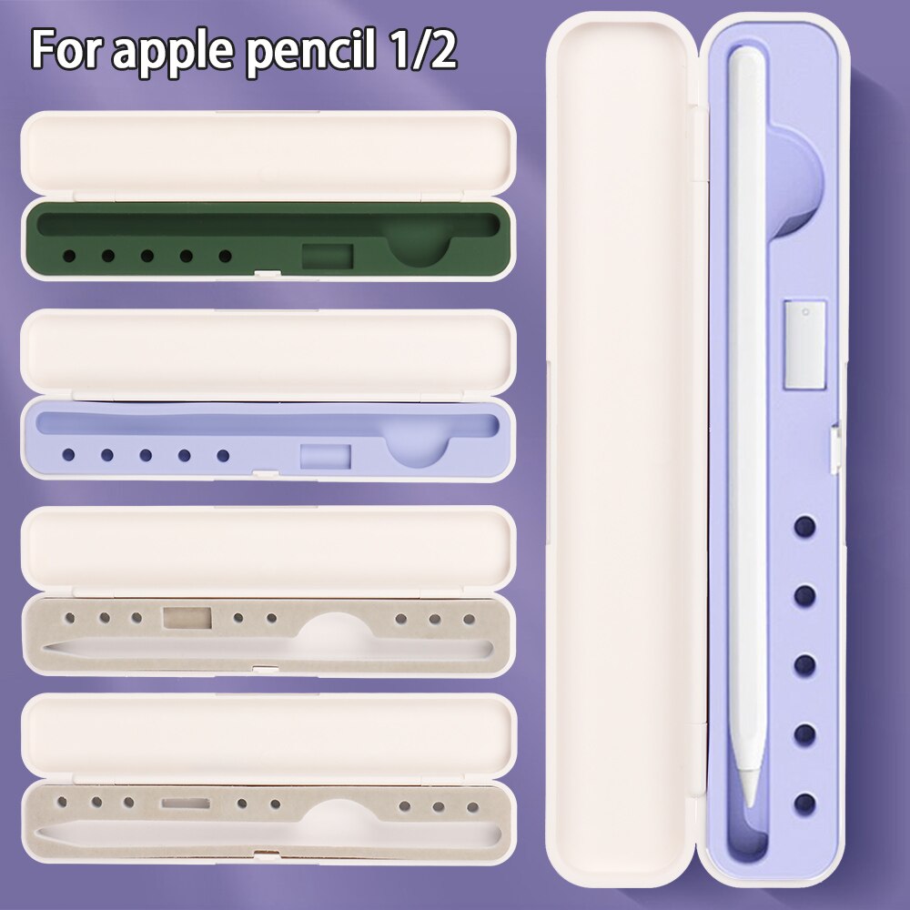 1 PC Clamshell Silicone Stylus Pen Cover Travel Storage Box Protective Hard Holder Portable Pencil Case For Apple Pencil 1/2