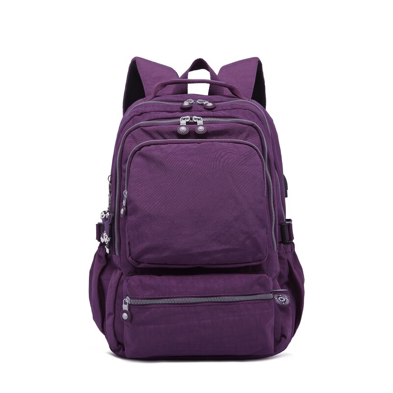 TEGAOTE Frauen Schule Rucksäcke Anti Diebstahl USB Ladung Rucksack Herren Laptop Bagpack Schule Taschen Für Teenager Mädchen Mochila Reise: Lila / 37X13X27 1807Nein USB
