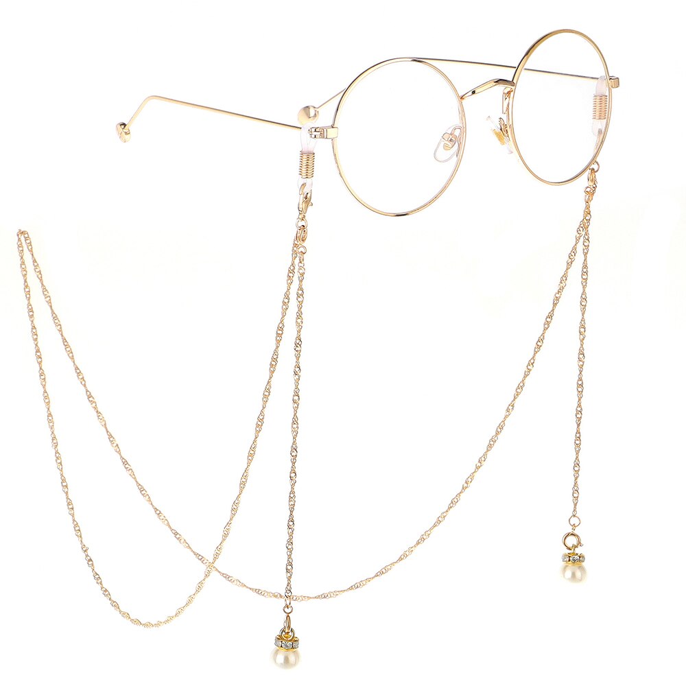 Zeester, schelp, zonnebril, ketting, parels, strass steentjes, brillenkoord, brillenketting, kralen, nekband, touw 70cm