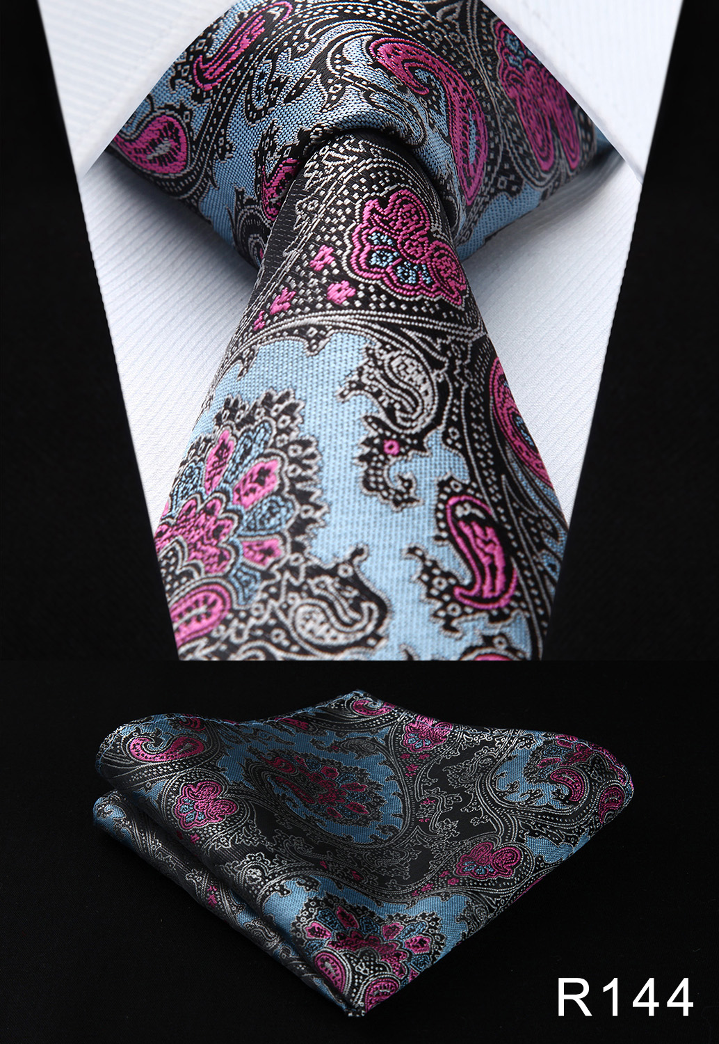 Paisley blume 3,4 "Seide Gewebt Hochzeit Männer Krawatte Krawatte Tasche Platz Klassische Partei Hochzeit Herrenmode Taschentuch einstellen # RF4: R144