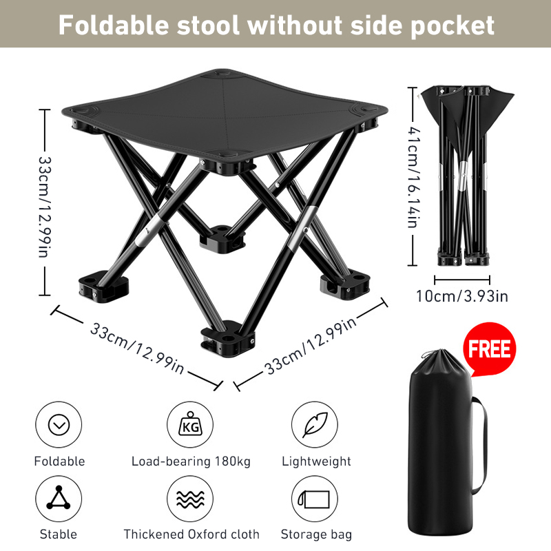 Sgabello pieghevole portatile da esterno Sgabello pieghevole da campeggio Escursionismo Spiaggia Viaggi picnic Sedile da pesca Strumenti picnic ultraleggero: Arancione