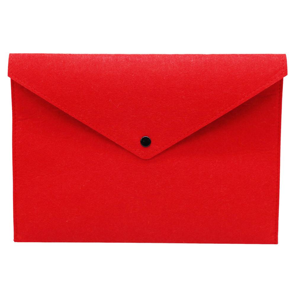 8 Stck Einfache Feste A4 Große Kapazität Dokument Tasche Geschäft Aktentasche Datei Ordner Chemische Fühlte Einreichung Produkte Schüler: rot