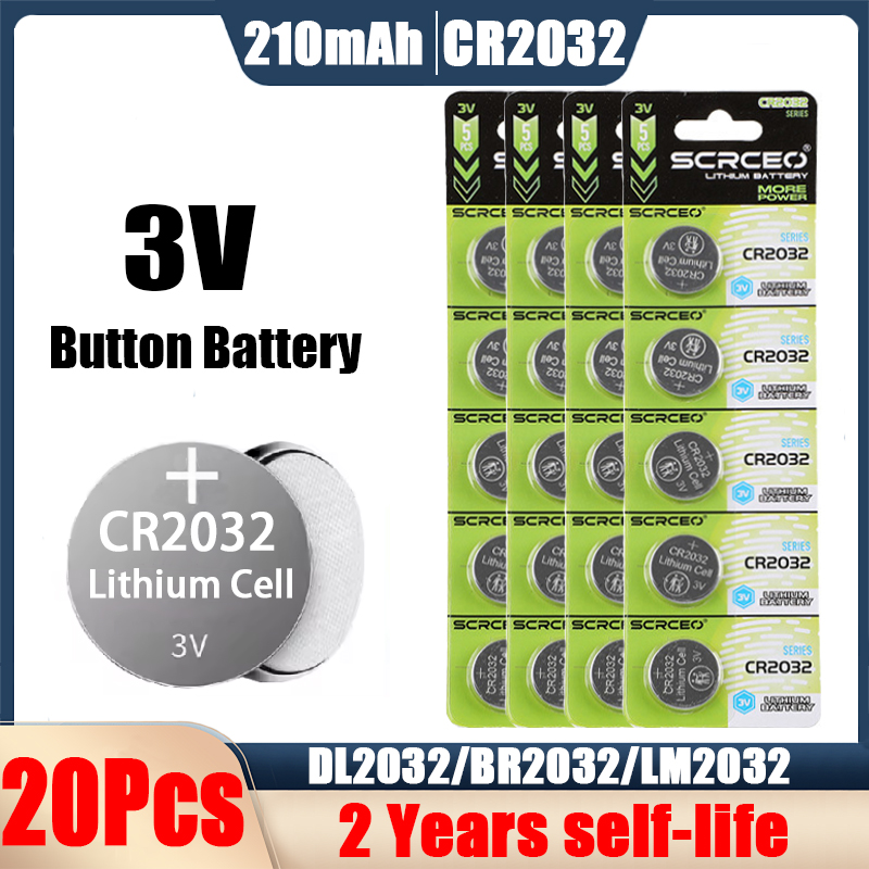 5-100 pces cr2032 cr 2032 botão bateria 3v 210mah bateria de lítio para relógio brinquedo calculadora carro controle remoto célula tipo moeda: BRANCO
