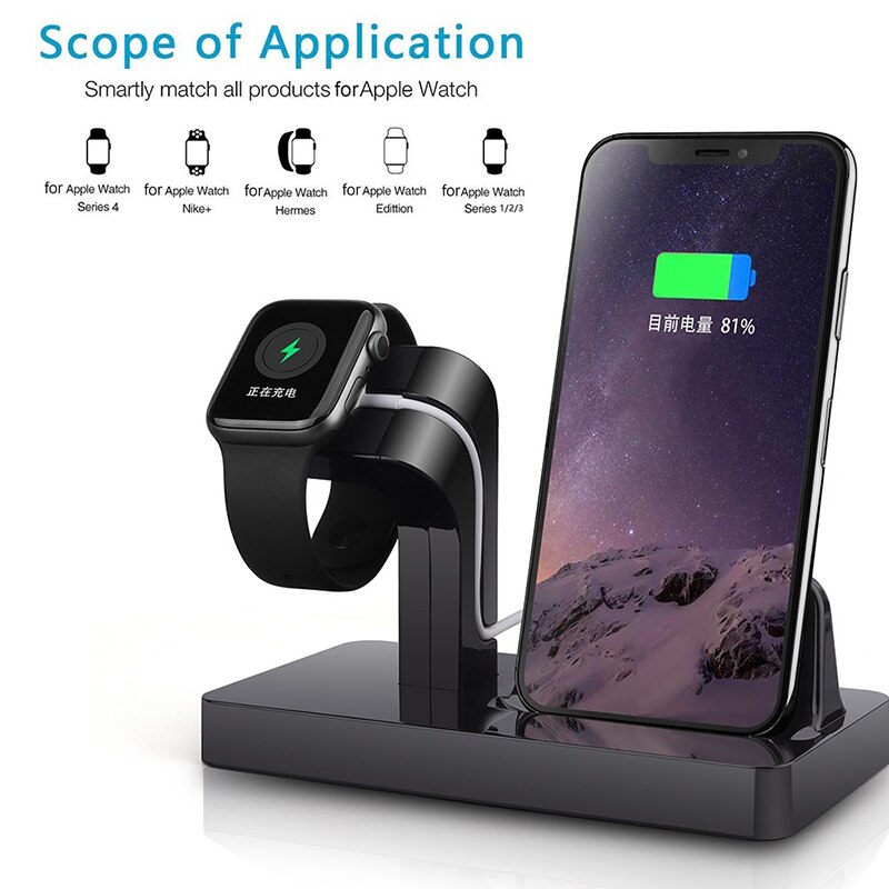 2 In 1 Wireless Charger Stand For iPhone 11 Pro XS MAX XR X 8 Plus Charging Dock Station Holder For Apple Watch 5 4 3 2 Charger