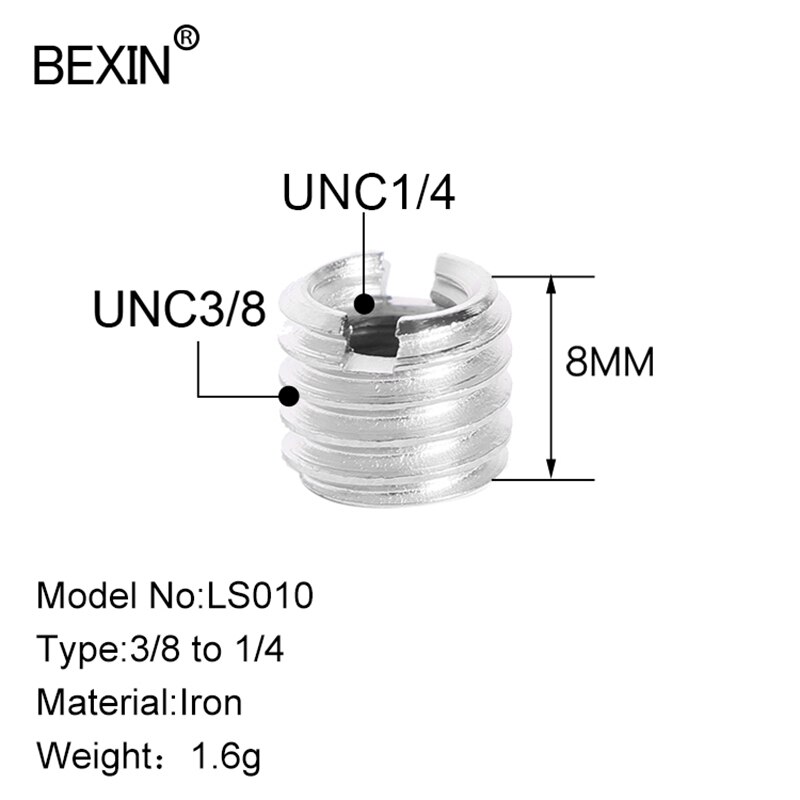 Camera Accessories Camera screw 3/8 To 1/4 Inch Monut Adapter Fixed Screw For Camera DSLR Tripod Monopod Connection Mounting: LS010   1PC