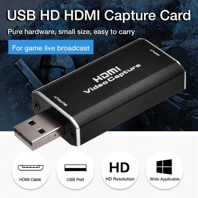 Mini hdmi video capture card o video capture card hdmi to usb 2.0 1080p hd record lämplig för  ps4 spel dvd videokamera: Default Title