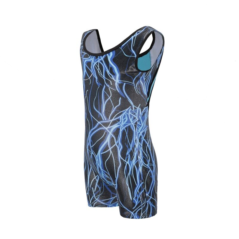 Meisjes Gymnastiek Kleding Dans Kleding Mouwloze Bliksem Bliksem Patroon Body Pak Ballet Gymnastiek Dance Dance Praktijk