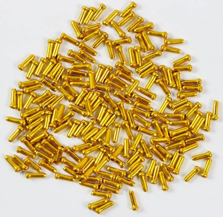 50Pcs Bike Cable End Caps Aluminium Rem Shifter Inner Cable Tips End Cap Crimps Fietsen Derailleur Shift Draad adereindhulzen: Gold