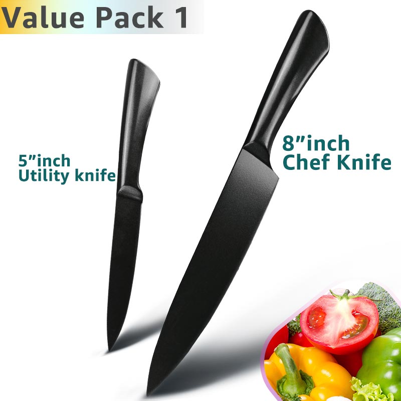 Køkkenkniv 5 7 8 tommer 7 cr 17 440c rustfrit stål værktøjskniv kokkekniv non-stick belægning kød fisk køkken madlavningsværktøj: Værdi pakke sæt 1