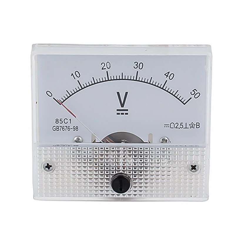 Dc 30V Analoge Panel Volt Voltage Meter Voltmeter Gauge 85C1 5V 10V 15V 20V 30V 50V 100V 200V 300V Mechanische Spanning Meter: 50V