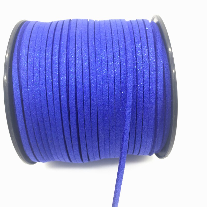 3mm 5 Yards Macrame Braided Faux Suede Cord Leather Lace DIY Handmade Beading Bracelet Jewelry Making Flat Thread String Rope: Blue