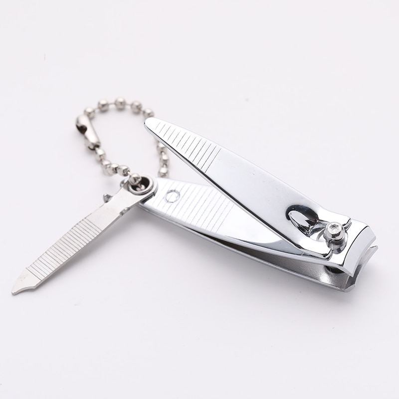 Nail Clippers Stainless Steel Silver Trimmer Finger Toenail Health Care Nail Art Shaping Tools with Nail File Buffer