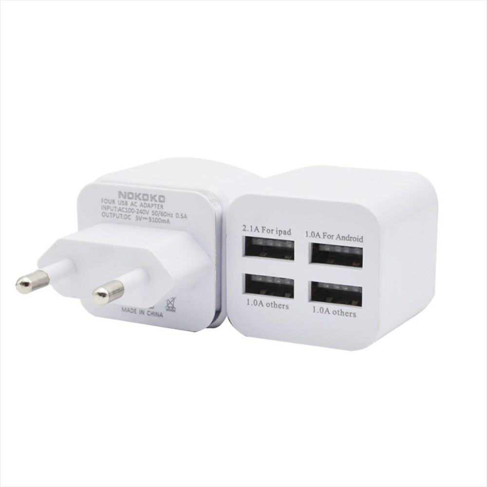 4 -poorts usb-reiswandlader, multi-power adapter, eu-stekker voor digitale camera's en andere apparaten