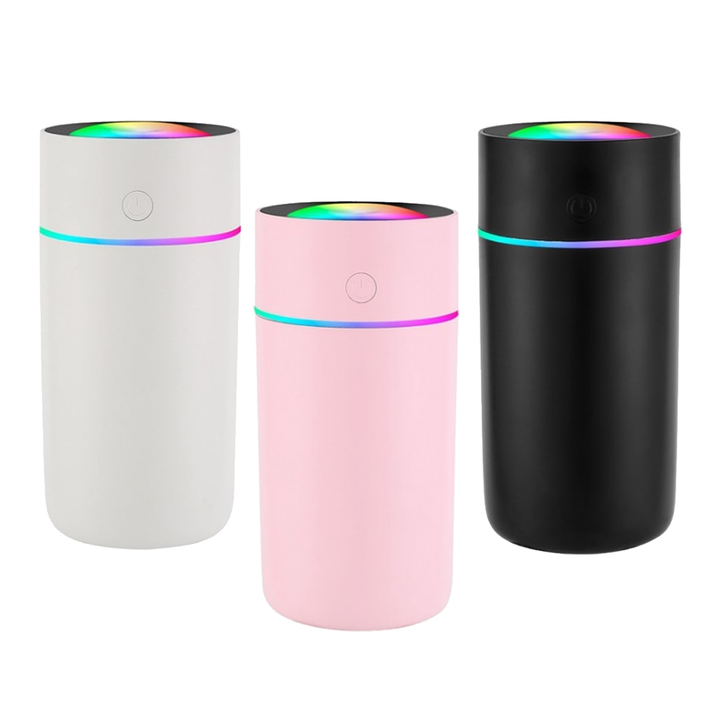 Mini Ultrasonic Air Humidifier Car Home Aroma Essential Oil Diffuser Air Purifier Colorful Light 320ML Desktop Mist Maker