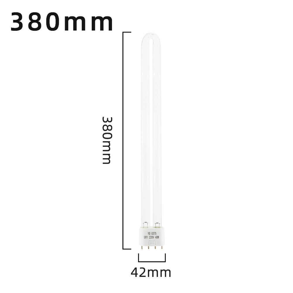 AC220V Hohe Ozon UVC Sterilisieren Lampe Rohre 38W Uv Keimtötende Lampen 2G11 UV Desinfektion Ersatz Licht Rohr 253,7 nm: 380mm