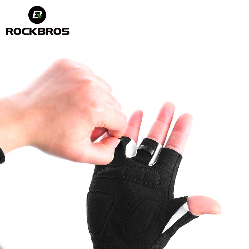 Rockbros luva esportiva para crianças, luva esportiva sem dedos e anti-estoque com gel para equilíbrio de polia de meninos e meninas luvas, luvas
