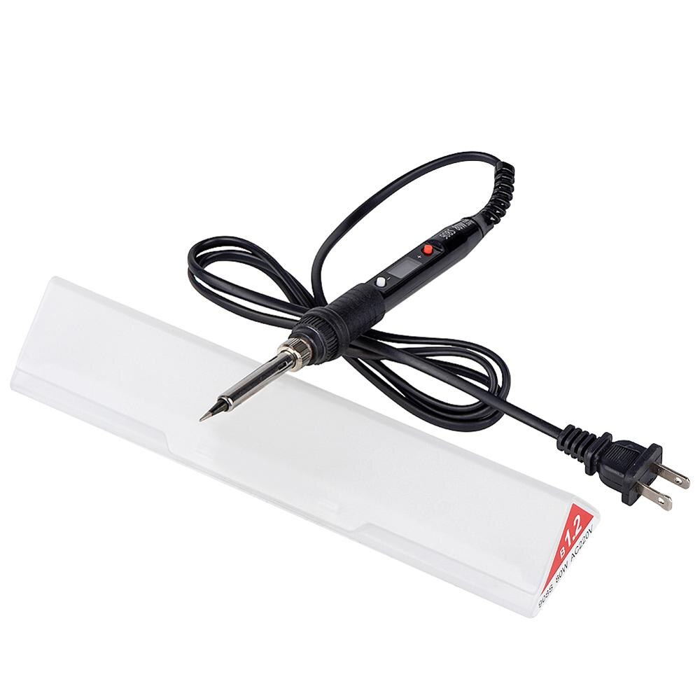 WMORE 80W Electric Soldering iron 110V 220V temperature adjustable LCD Welding solder iron kit home repair soldering iron tools: 80W-110V / Black / US