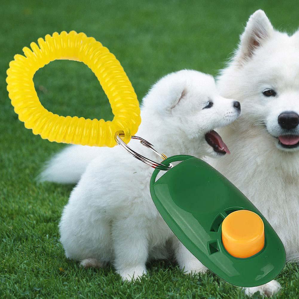 1pc Dog Pet Training Clicker Click Button Trainer Obedience Aid Wrist