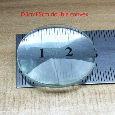3 stk. glaslinse 3 cm 4 cm 5cm konveks linse konkav linse plan-konveks linse brændvidde måling fysisk optik eksperiment: D3 cmf 5cm dobbelt konv