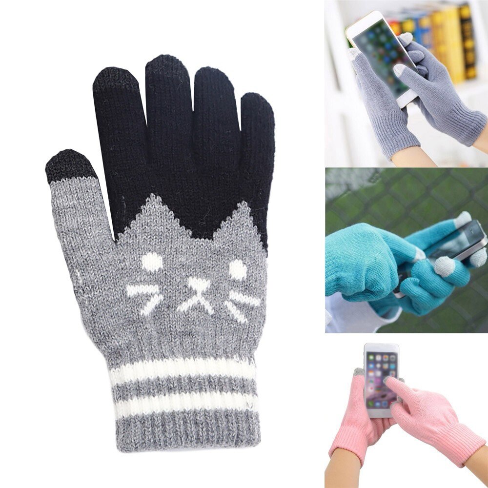 Winter Touchscreen Handschoenen Vrouwen Warm Stretch Gebreide Wanten Imitatie Wol Volledige Vinger Guantes Vrouwelijke Gehaakte Dikker M840 #