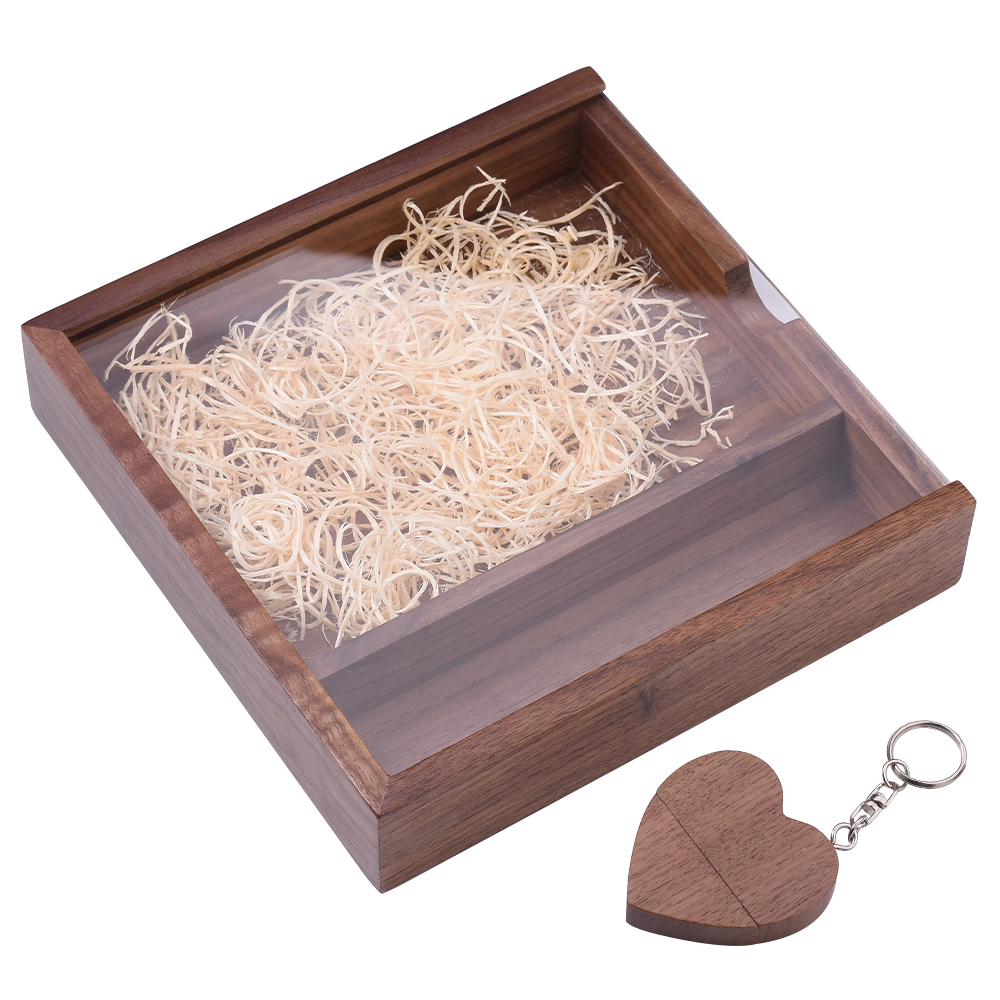 Wood Photo Box USB 2.0 Flash Drives Free Logo Wedding Custom Pen Drive Real Capacity Memory Stick Photography U Disk 64G: Pink / 120GB
