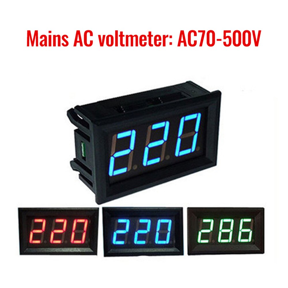 AC 70-500V 0.56 "portato voltmetro digitale voltmetro volt strumento strumento 2 fili rosso verde blu Schermo 110V 220V fai da te 0.56 pollici