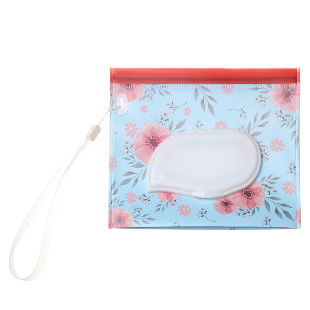 Nouvelles lingettes étui de transport embrayage propre lingettes humides sac cosmétique pochette facile à transporter Snap-Strap boîte à mouchoirs bébé poussette accessoires: D