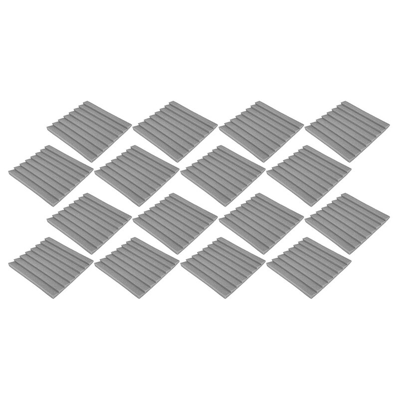12 Pcs Acoustic Acoustic Absorption Panels 8 Triple-Cornered Grooves Acoustic Foam Sound Proof Material