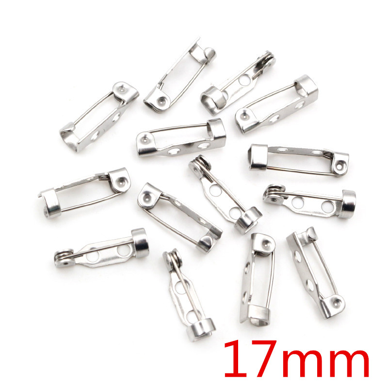 20 piezas 14 17 19 20 25 32 38mm 316 broches de acero inoxidable broches de seguridad broches configuración en blanco para DIY suministros de fabricación de joyas: Negro