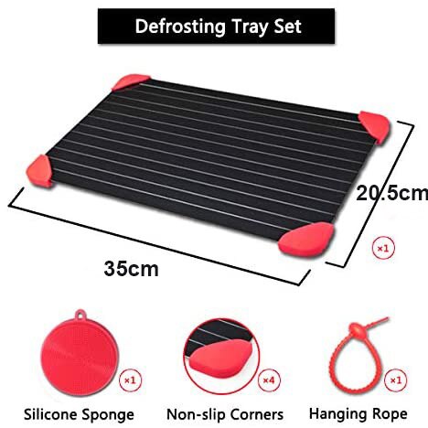 Aluminium Fast Defrosting Tray Frozen Meat Thawing Fresh Healthy Rapid Defrost Plate Food Gadgets Kitchen Tools: L set