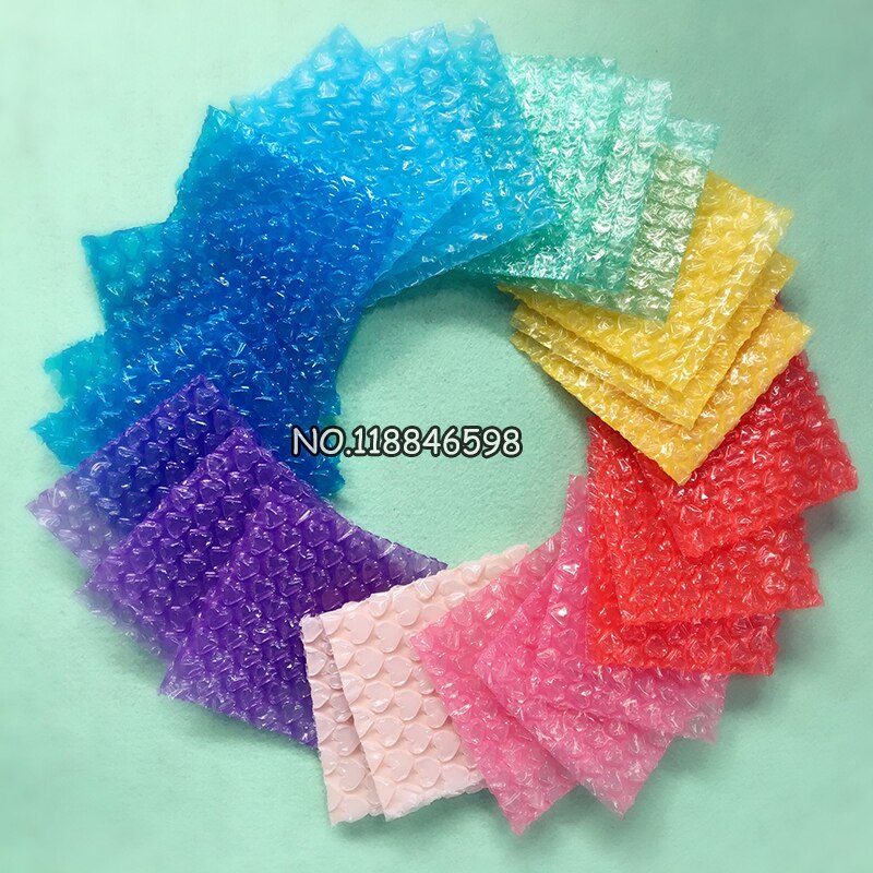 50 st hjärtformade bubbelpåsar uppblåsbara påsar skumplast för förpackningsmaterial dekoration 10*10cm (3.94*3.94 ')
