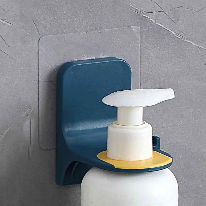 Badeværelse arrangør vægmonteret plast shampoo flaske hylde shower gel rack flydende sæbeholder selvklæbende hylder bøjle: 02
