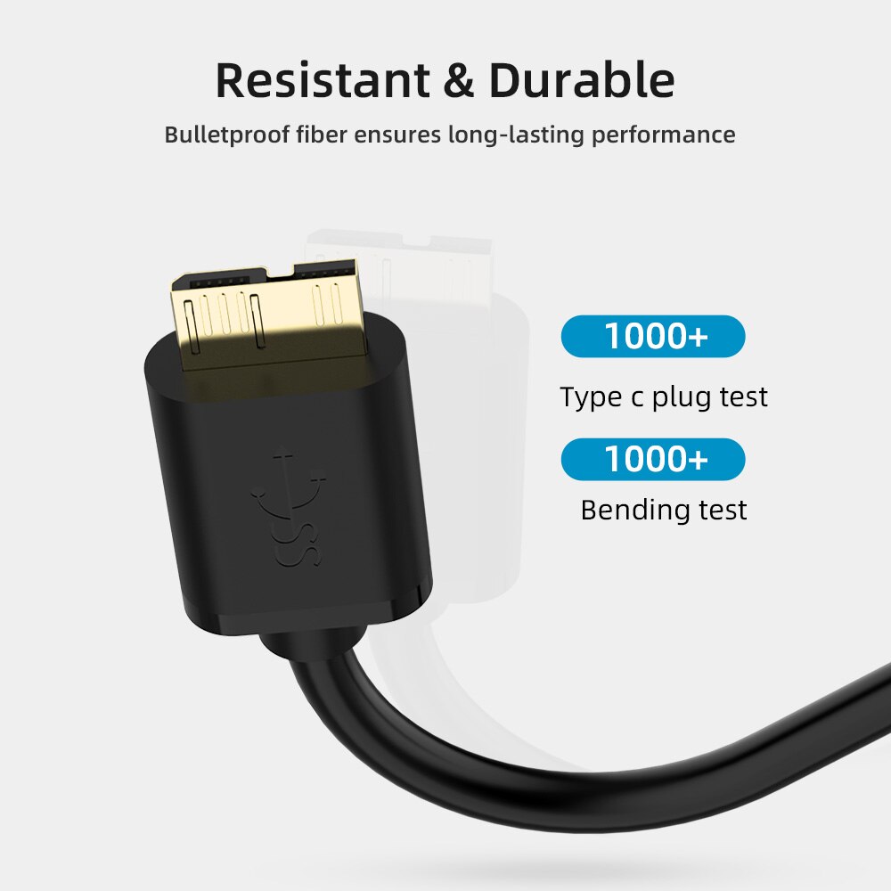 0.5M/1M Vergulde Usb 3.0 Type A Naar Micro B Kabel Voor Externe Harde Schijf Disk hdd Samsung S5 Note3 Usb Hdd Snelle Datakabel