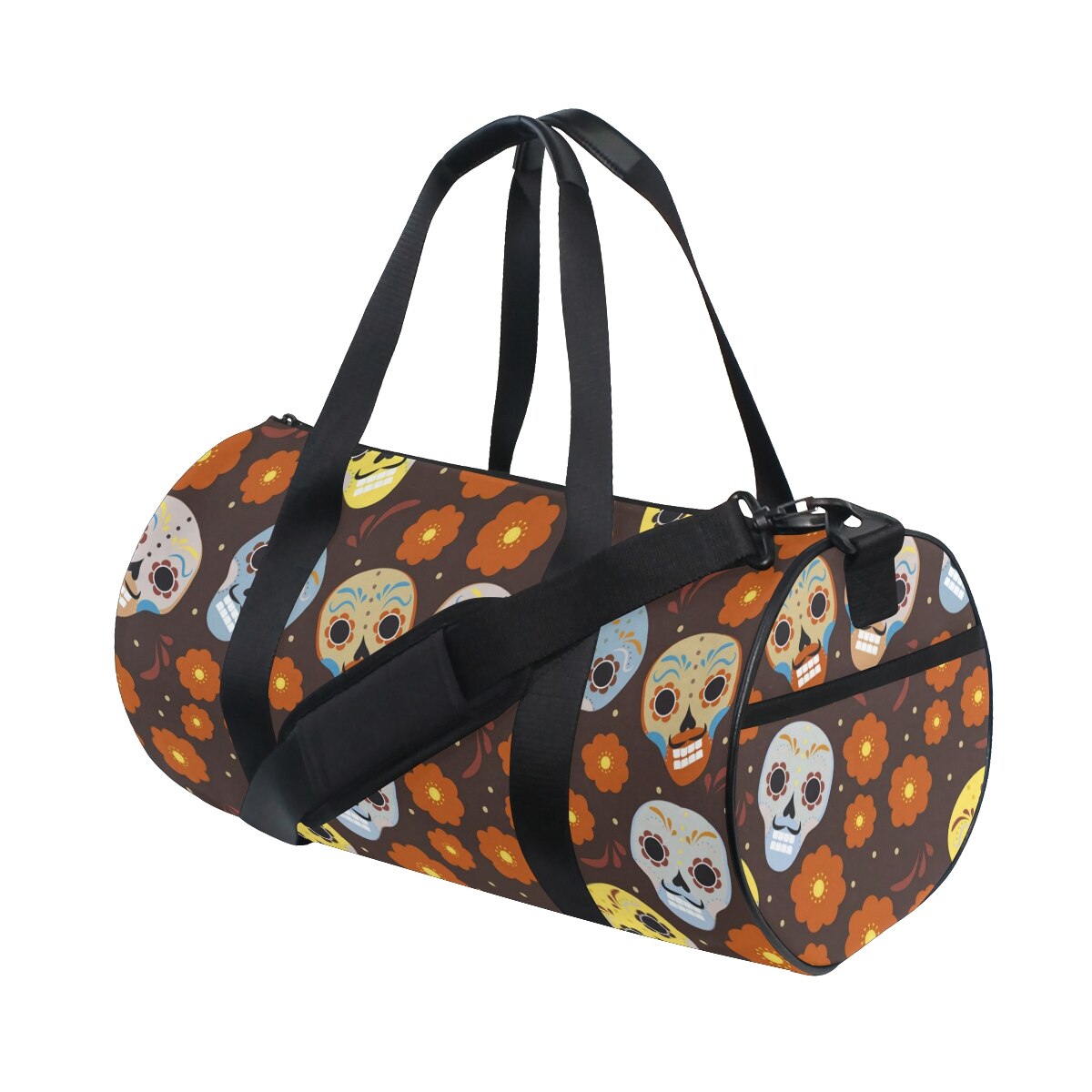 ALAZA Gym Travel Bag Sport Outdoor bags Skull Printing Canvas Women Large Pocket Casual Tote Handbag Shoulder Bag For Men: 15