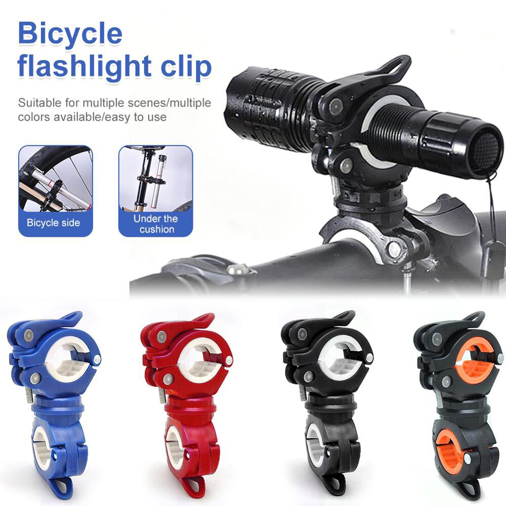 Convenient Bicycle Light Bracket Bike Lamp Holder LED Torch Headlight Pump Stand Quick Release Mount 360 Degree Rotatable