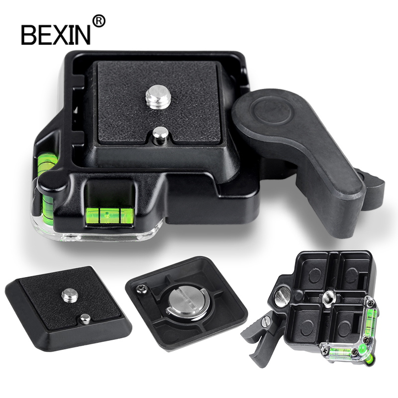 Bexin câmera braçadeira de montagem de liberação rápida dslr suporte braçadeira tripé cabeça adaptador para manfrotto dslr câmera monopé