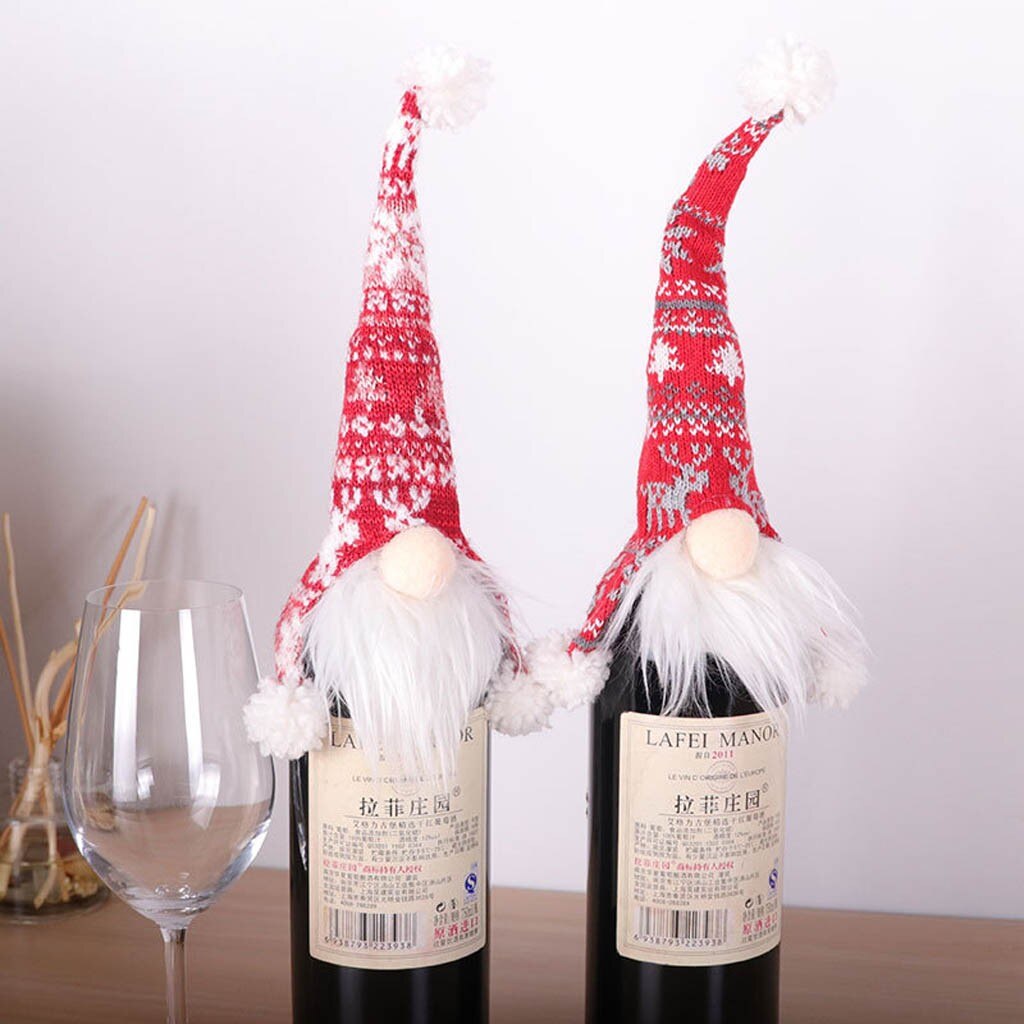 Kerst Wijnfles Cover Kerst Decoratie Faceless Pop Wijn Fles Houder Kerstman Wijn Bag Dust Covers #108